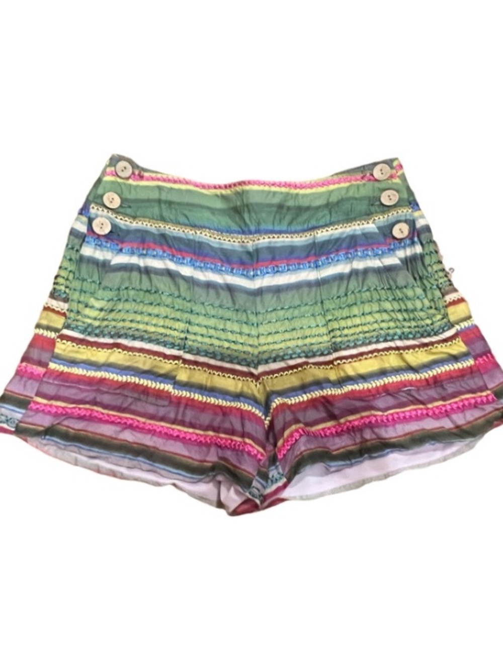 Willa Story Multicolor Striped High-Waist Boho Women’s Shorts